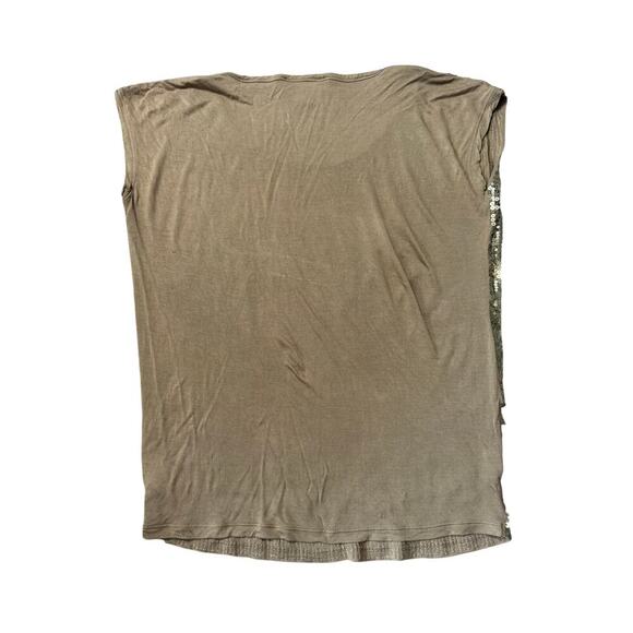 MICHAEL KORS GOLD Sequin Sparkly T-shirt, Soft & supple, women's Small - Picture 2 of 8